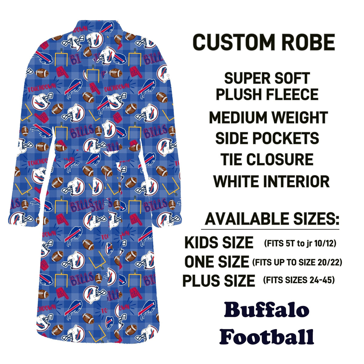 CU4R - Buffalo Football Robe - Preorder Due 10/14 ETA: Mid-Dec