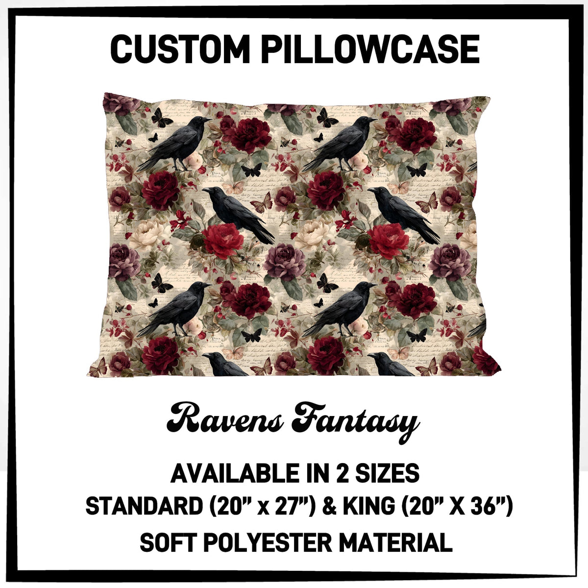 7PWS - Ravens Fantasy Pillowcase - Preorder Due 10/7 ETA: Late Nov
