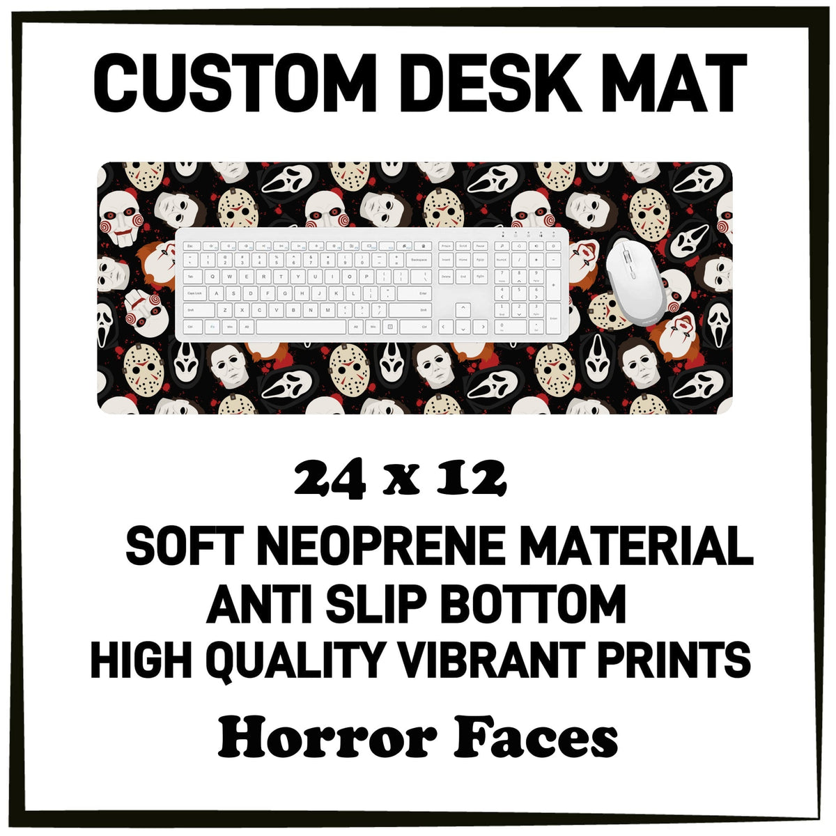 5DSK - Horror Faces Desk Mat - Preorder Due 10/21 ETA: Mid-Dec