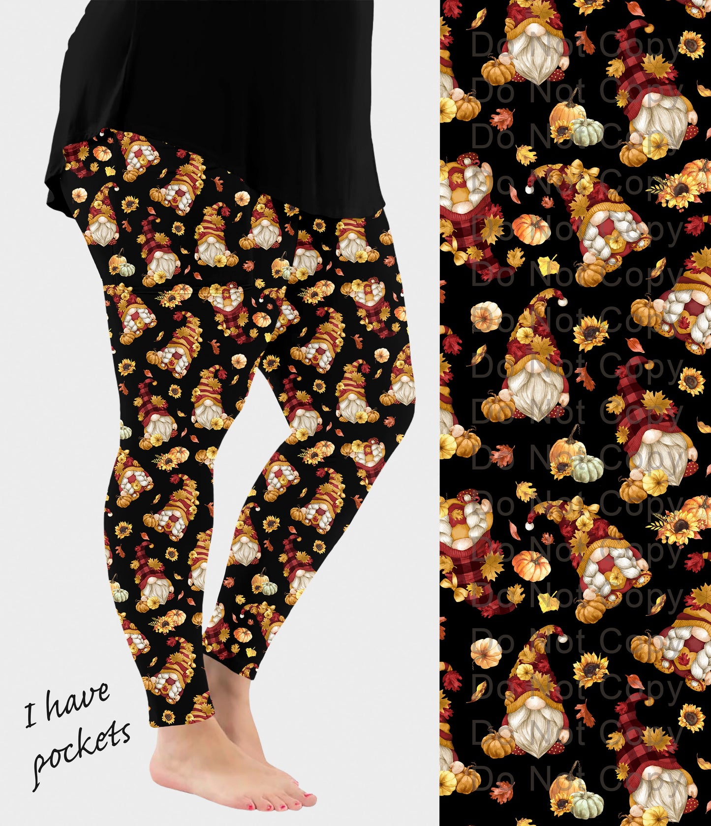 RTS - Autumn Gnomes Leggings w/ Pockets