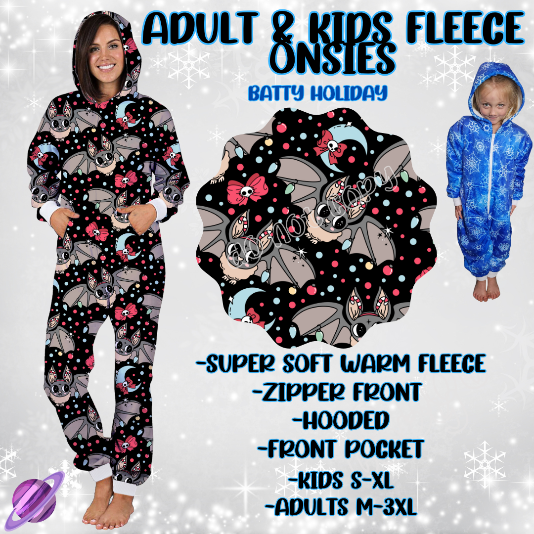 BATTY HOLIDAY-ONESIES ROUND 3- PREORDER CLOSING 9/23