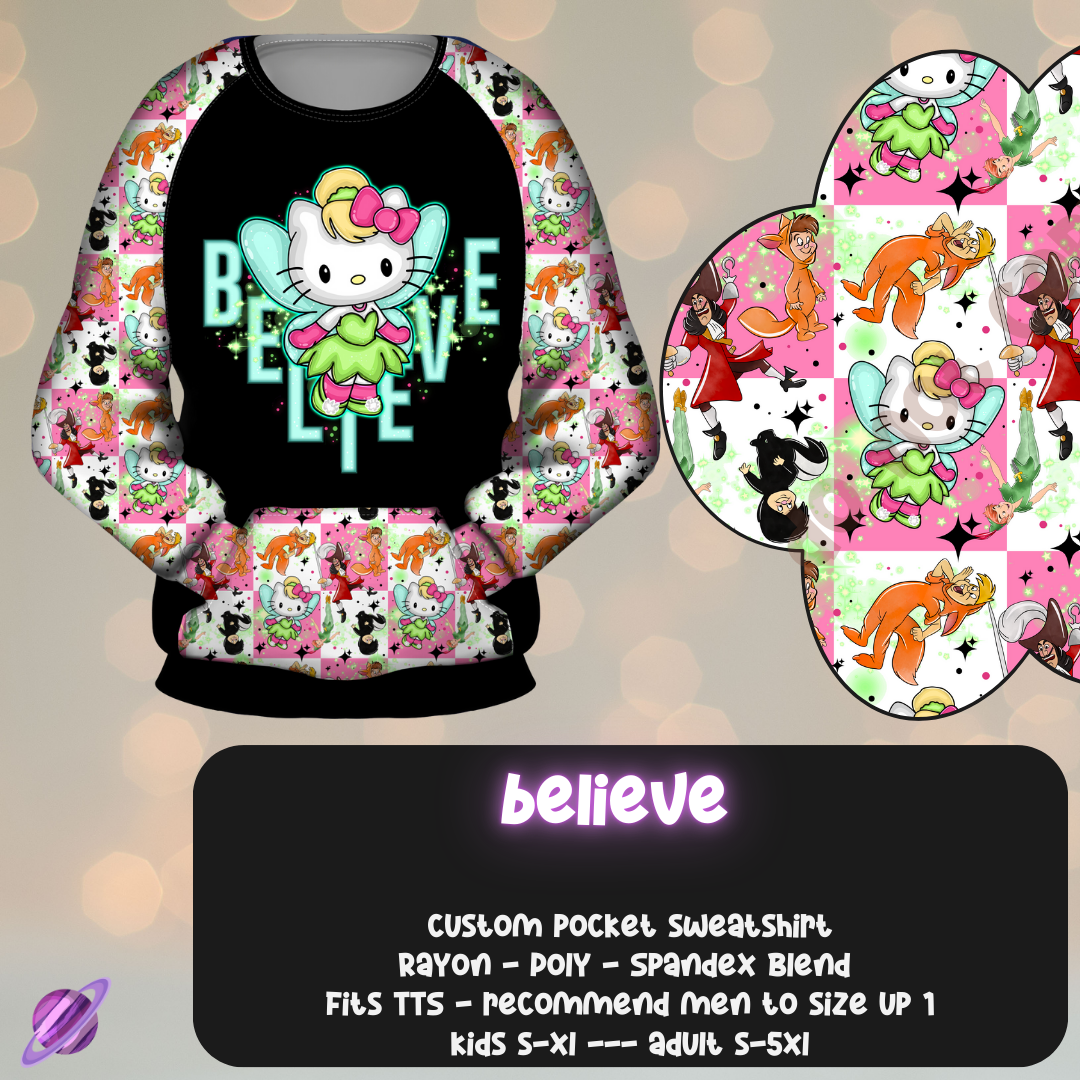 BELIEVE - POCKET SWEATSHIRT - KITTY COSPLAY RUN CLOSING 11/15