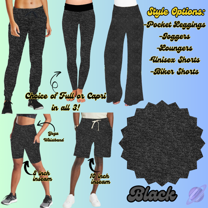 COLORFUL DENIM RERUN-BLACK-BOTTOMS 5 STYLES-PREORDER CLOSING 12/22