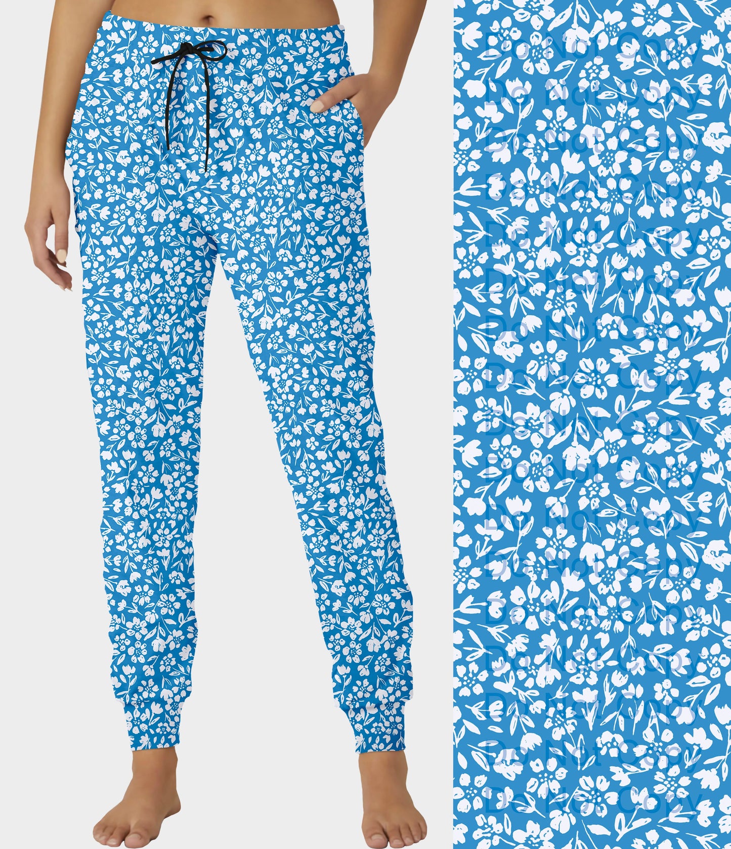 RTS - Blue Dainty Floral Joggers