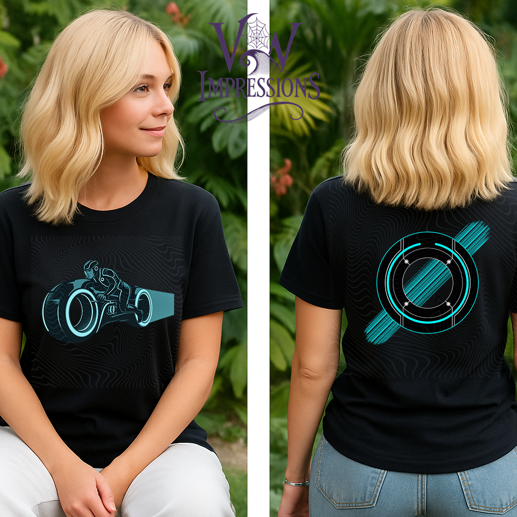 Red Vs Blue Light Cycle Inspired Tron Digital Files Front, Back and Seamless Design