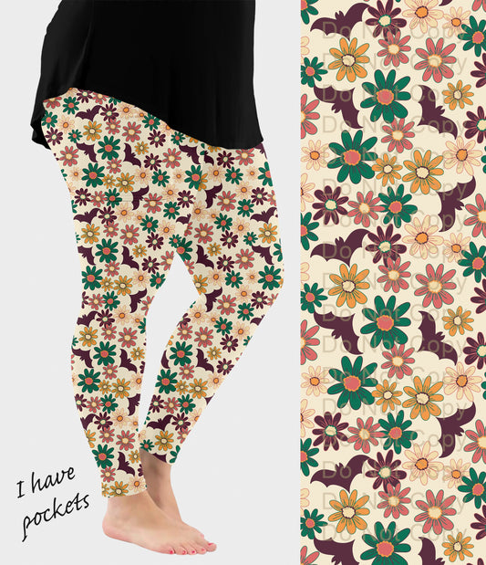 RTS - Boho Bats Leggings w/ Pockets