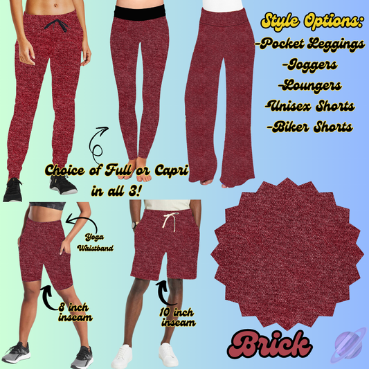 COLORFUL DENIM RERUN-BRICK-BOTTOMS 5 STYLES-PREORDER CLOSING 12/22