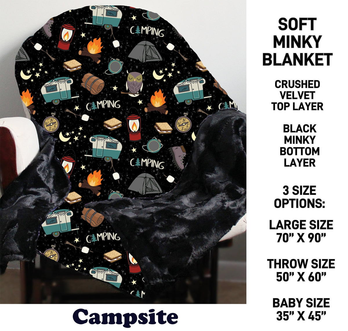 MN8K - Campsite Minky Blanket - Preorder Due 10/18 ETA: Early Dec