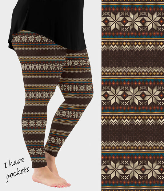 RTS - Chestnut Snow Leggings w/ Pockets