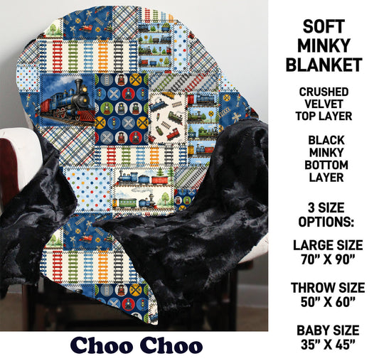 MN8K - Choo Choo Minky Blanket - Preorder Due 10/18 ETA: Early Dec