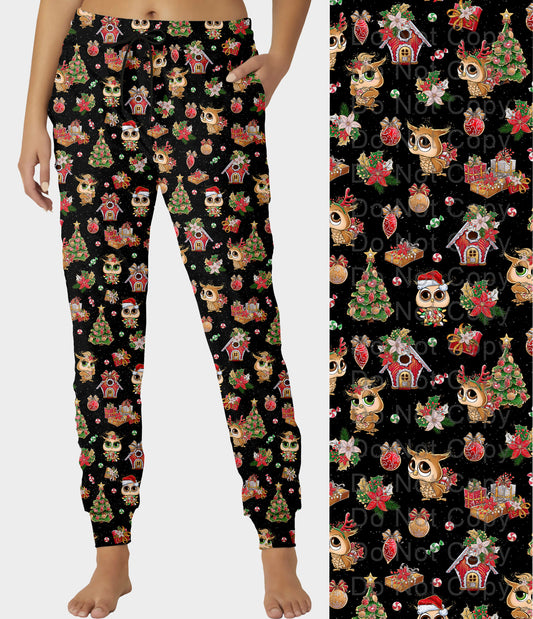 RTS - Christmas Owls Jogger Pants