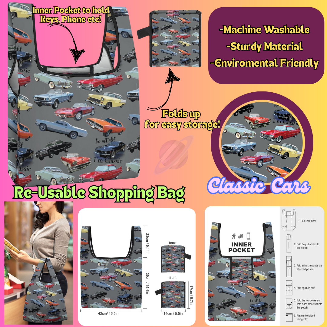 CLASSIC CARS - Re-Usable Shopping Bags PREORDER Closing 1/15