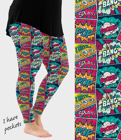 RTS - Comic Boom Leggings with Pockets
