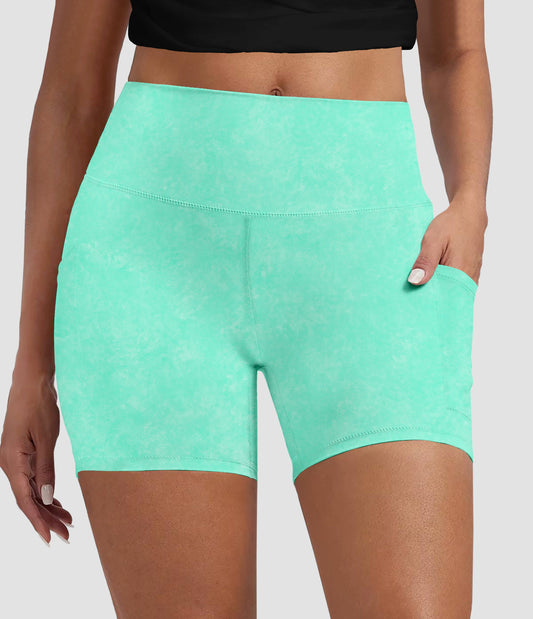 RTS - Cool Mint Biker Shorts w/ Pockets
