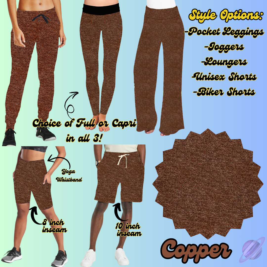 COLORFUL DENIM RERUN-COPPER-BOTTOMS 5 STYLES-PREORDER CLOSING 12/22