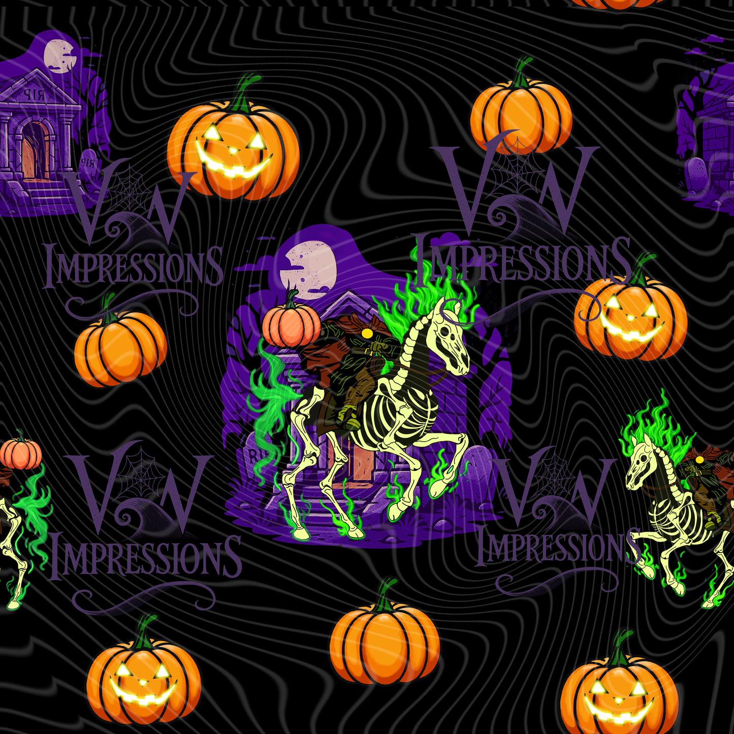 Headless Horsemen Green Flames Digital Files