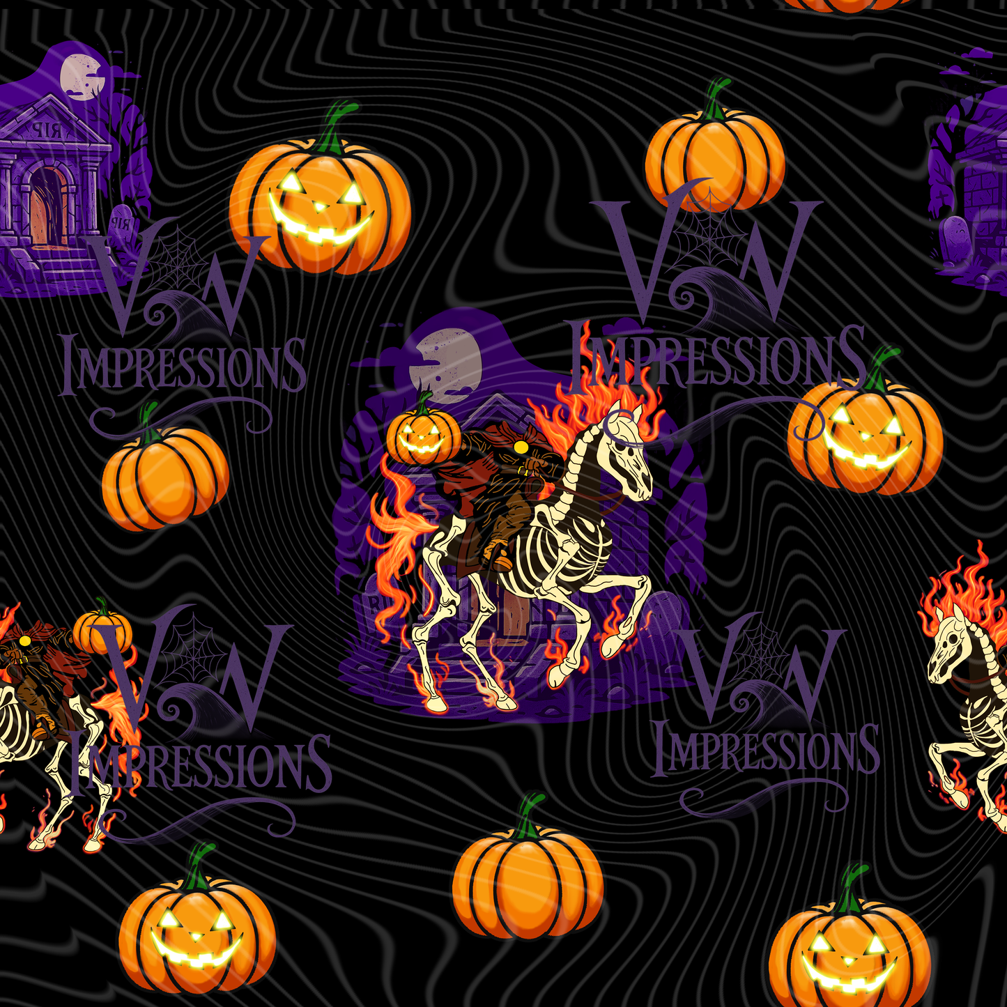 Headless Horsemen Orange Flames Digital Files
