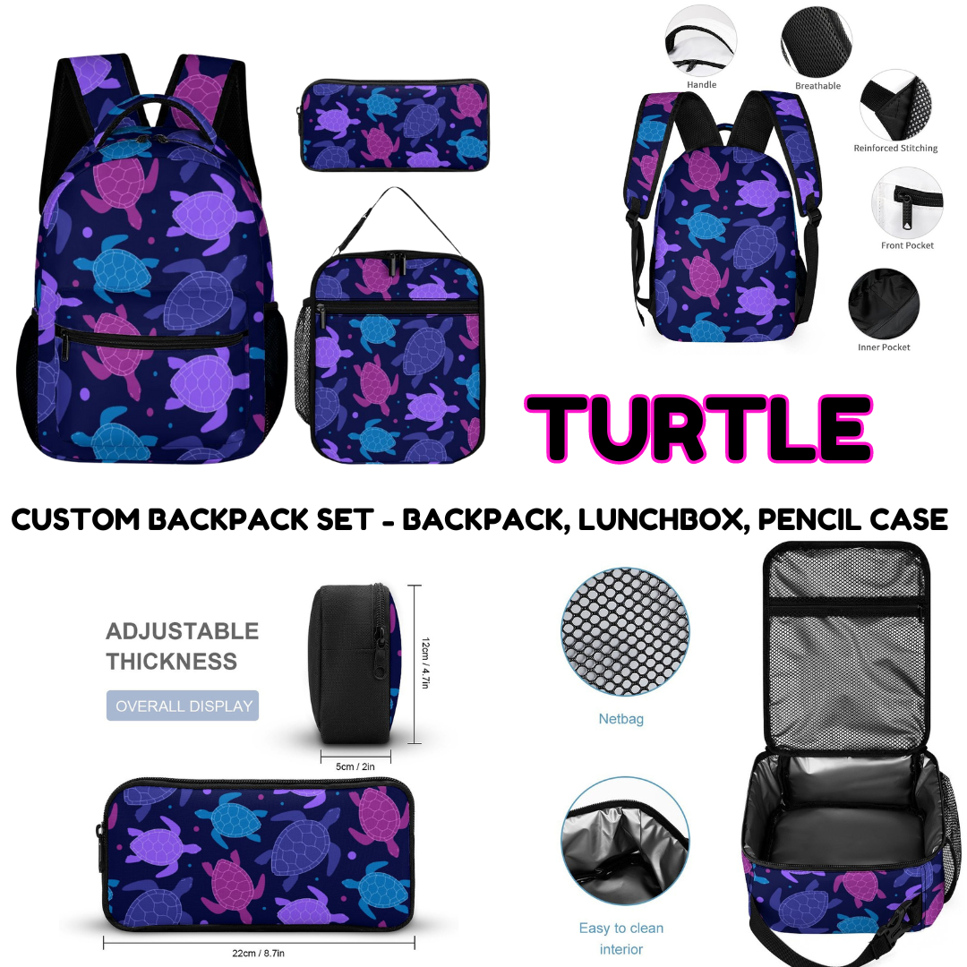 TURTLE - CUSTOM BACKPACK SETS PREORDER CLOSING 9/18