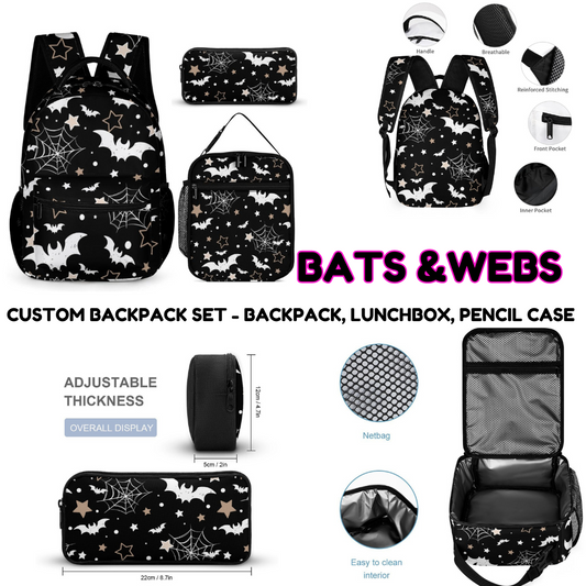 BATS & WEBS-3 PIECE BACKPACK SET-PREORDER CLOSING 7/3