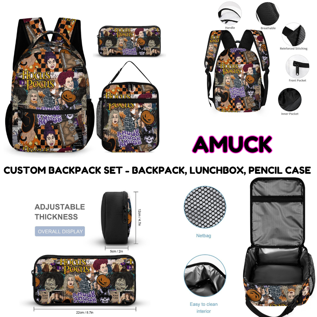 AMUCK - CUSTOM BACKPACK SETS PREORDER CLOSING 9/18