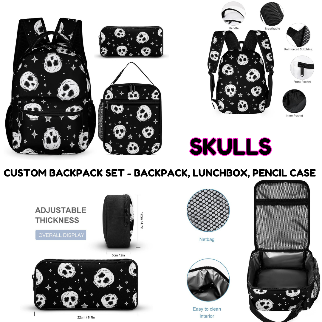 SKULLS - CUSTOM BACKPACK SETS PREORDER CLOSING 9/18