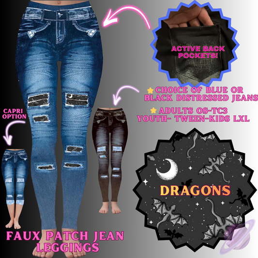 DRAGONS-FAUX JEAN LEGGING-PREORDER CLOSING 12/2
