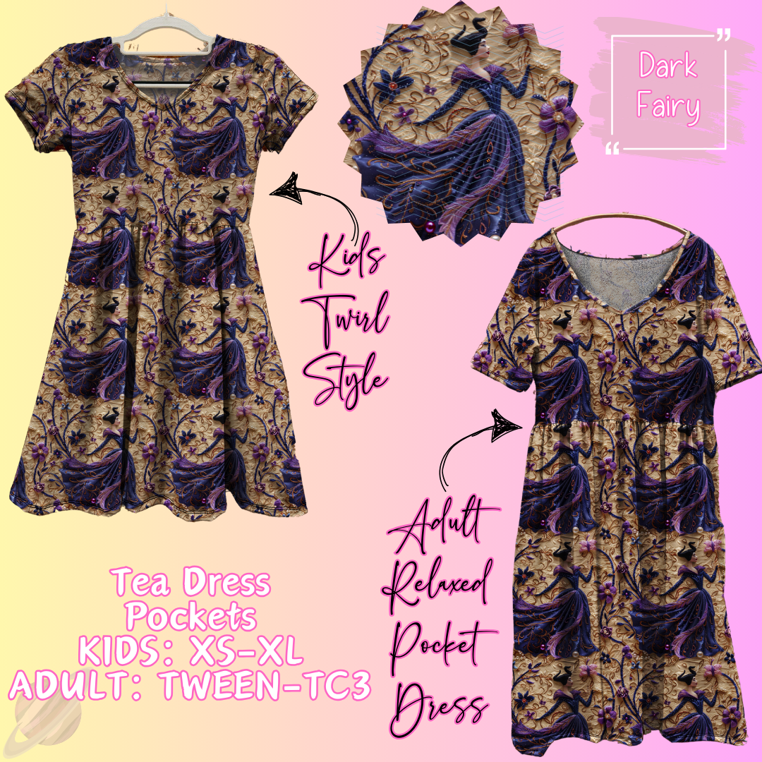 Dark Fairy - Adult & Kids - Magical Tea Dress Run- Preorder Closing 1/29