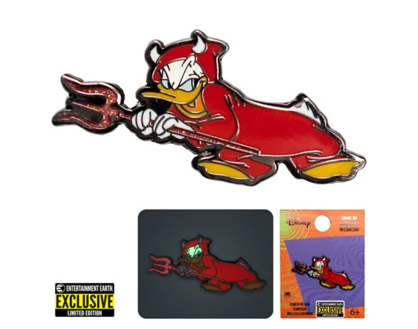 Devil Donald Duck Pin Glow in the Dark