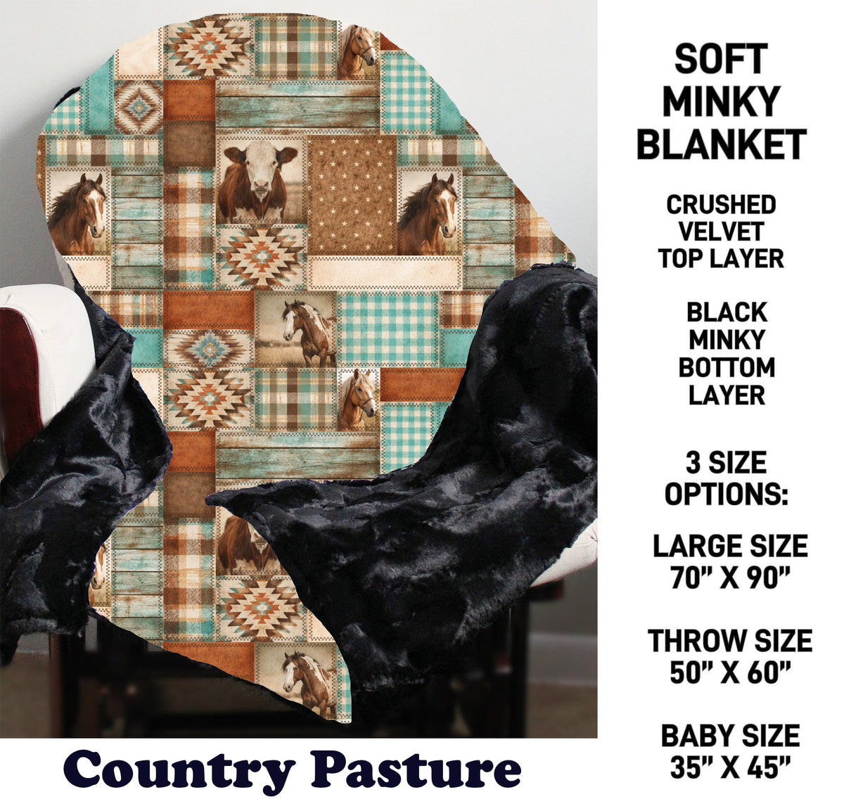 MN8K - Country Pasture Minky Blanket - Preorder Due 10/18 ETA: Early Dec