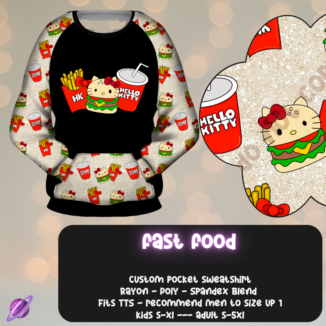 FAST FOOD - POCKET SWEATSHIRT - KITTY COSPLAY RUN CLOSING 11/15