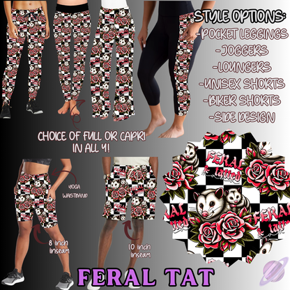 FERAL TAT-BATCH 120 PREORDER-6 STYLES OF BOTTOMS-PREORDER CLOSING 12/18