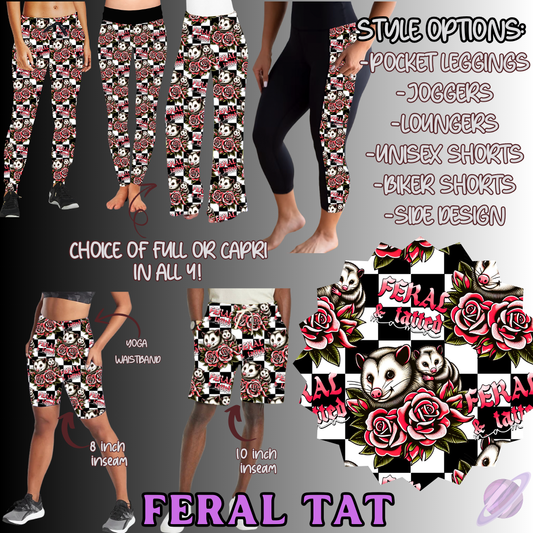 FERAL TAT-BATCH 120 PREORDER-6 STYLES OF BOTTOMS-PREORDER CLOSING 12/18