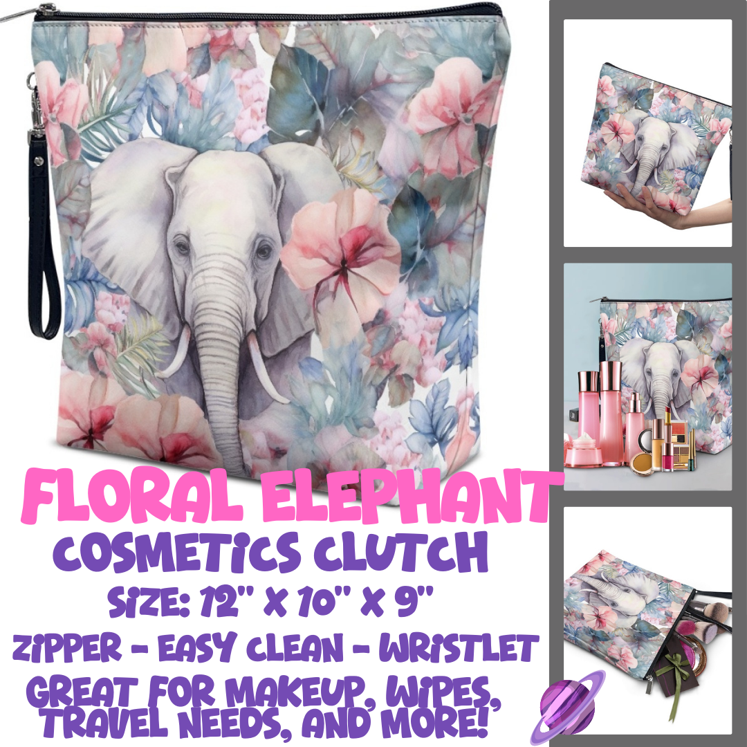 FLORAL ELEPHANT - CUSTOM COSMETIC CLUTCH PREORDER CLOSES 12/16