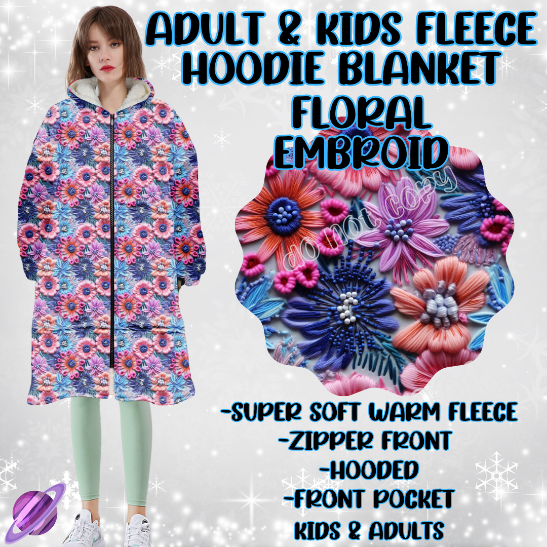 FLORAL EMBROID - HOODIE BLANKET RUN PREORDER CLOSING 12/18