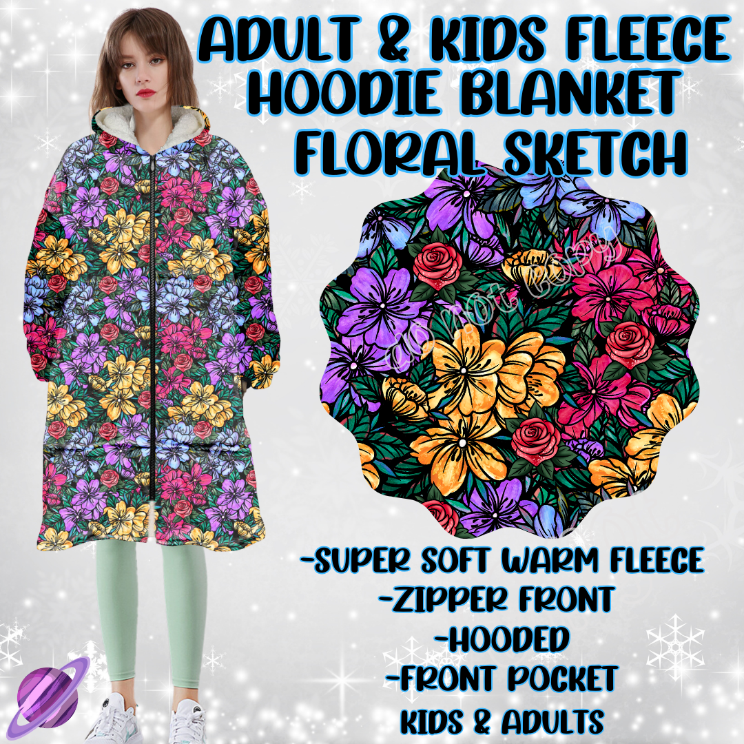 FLORAL SKETCH - HOODIE BLANKET RUN PREORDER CLOSING 12/18