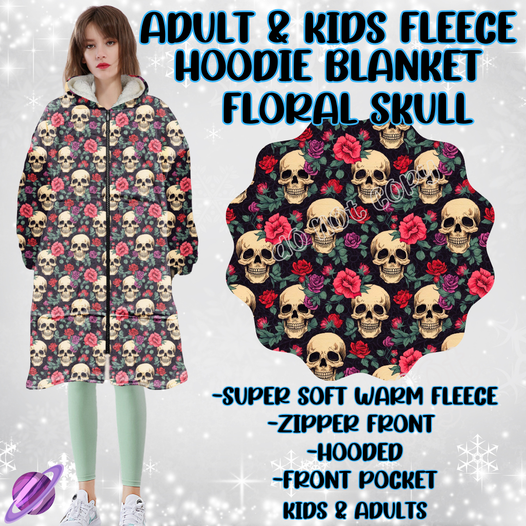 FLORAL SKULL - HOODIE BLANKET RUN PREORDER CLOSING 12/18