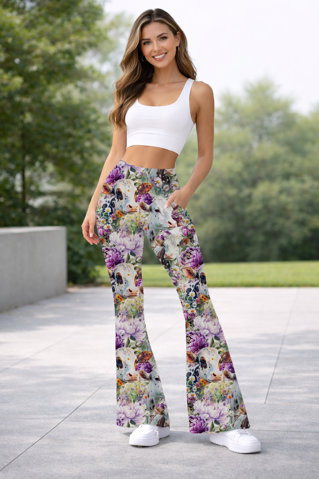 FLORAL COWS-YOGA FLARE 7 RUN- CLOSING 4/22