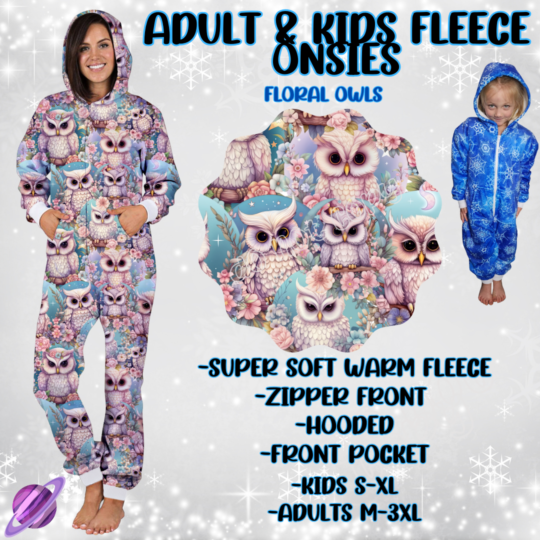 FLORAL OWLS-ONESIES ROUND 3- PREORDER CLOSING 9/23