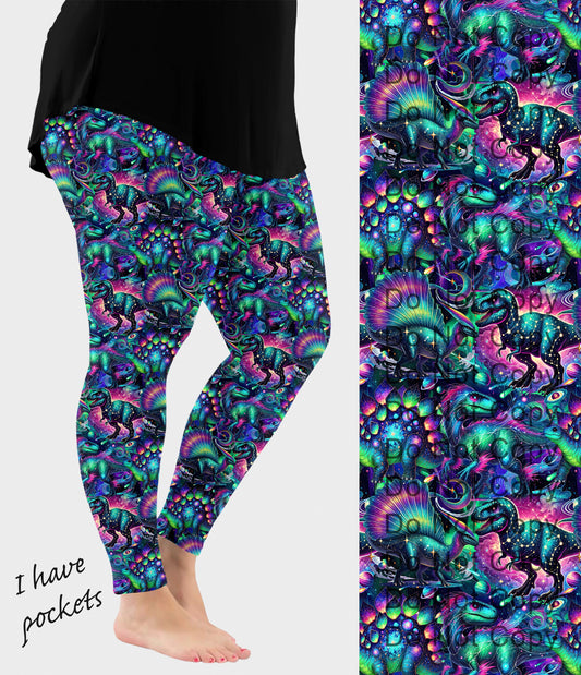 RTS - Galaxy Dinos Leggings with Pockets