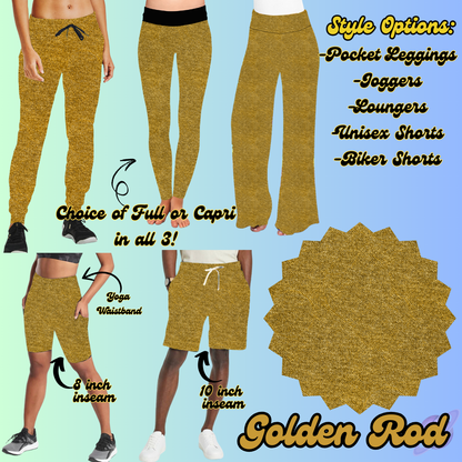 COLORFUL DENIM RERUN-GOLDEN ROD-BOTTOMS 5 STYLES-PREORDER CLOSING 12/22