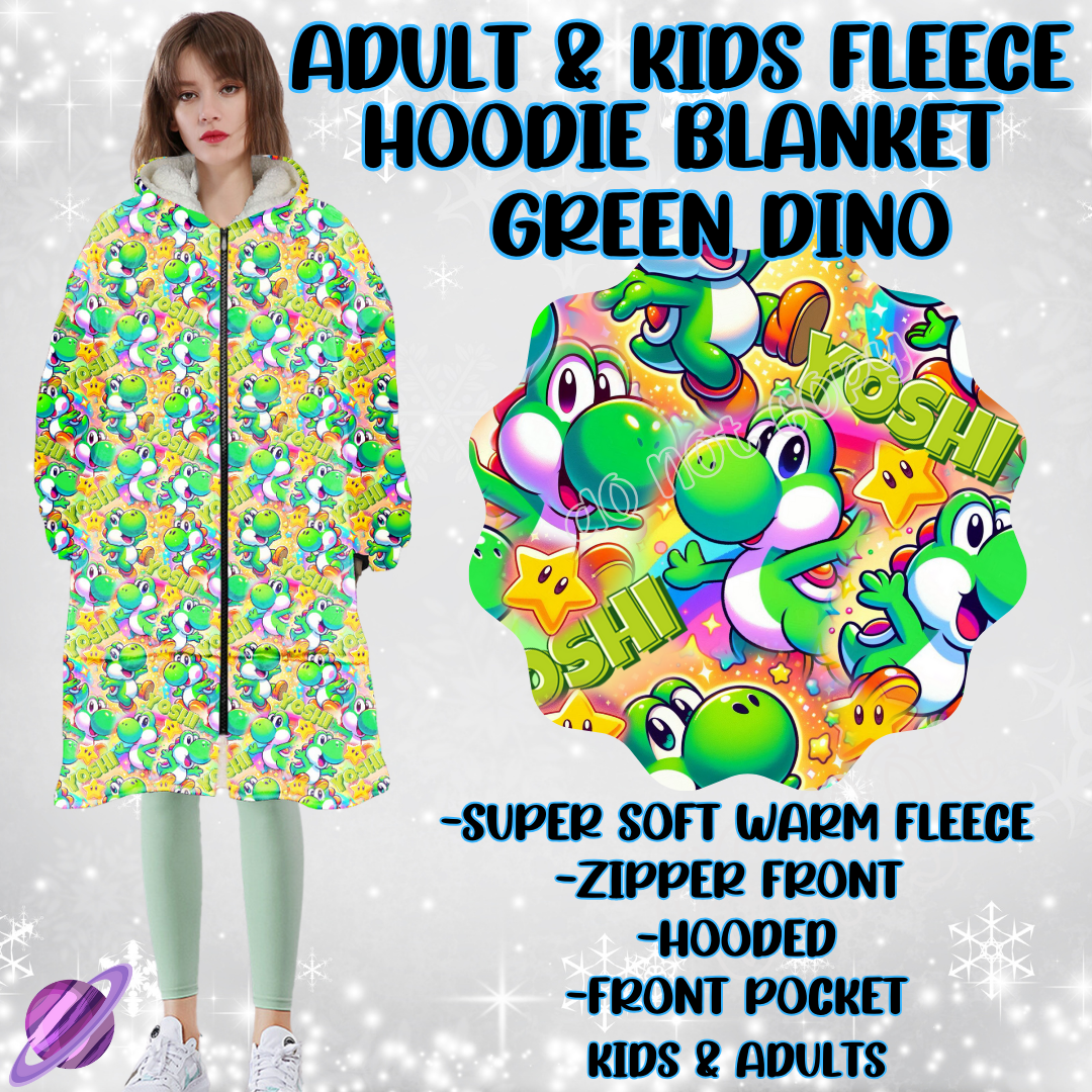 GREEN DINO - HOODIE BLANKET RUN PREORDER CLOSING 12/18