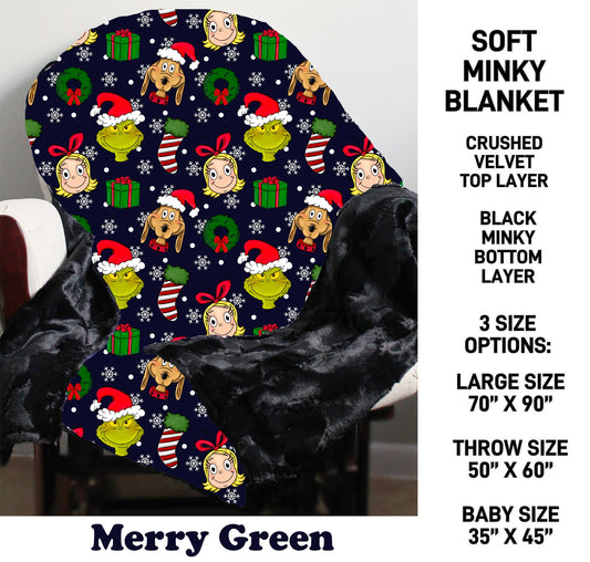 MN8K - Merry Green Minky Blanket - Preorder Due 10/18 ETA: Early Dec