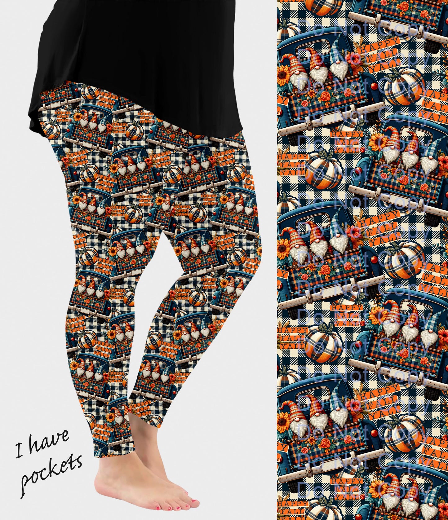 RTS - Happy Fall Gnomes Leggings w/ Pockets