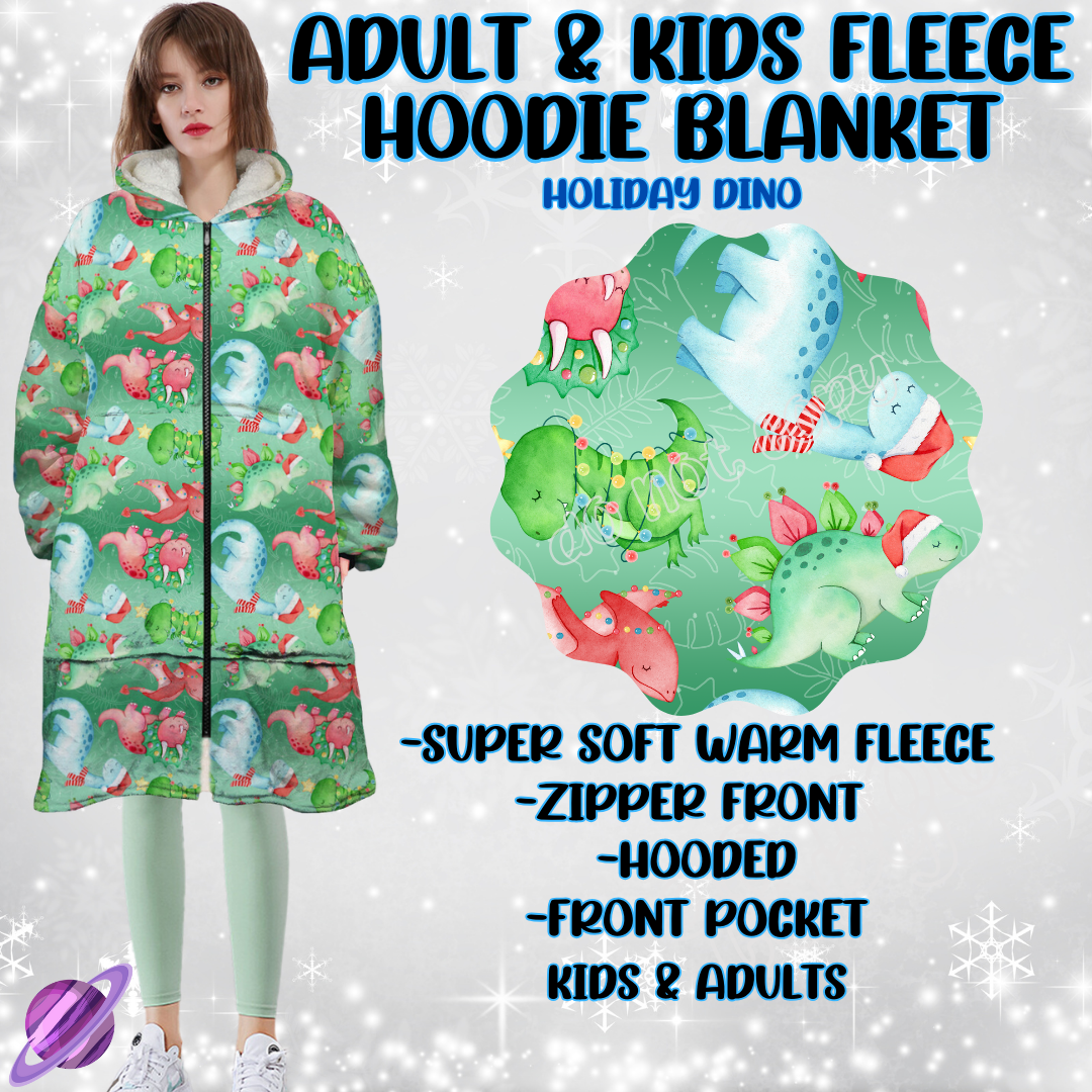 HOLIDAY DINO-HOODIE BLANKET RUN-PREORDER CLOSING 9/28 ETA NOV