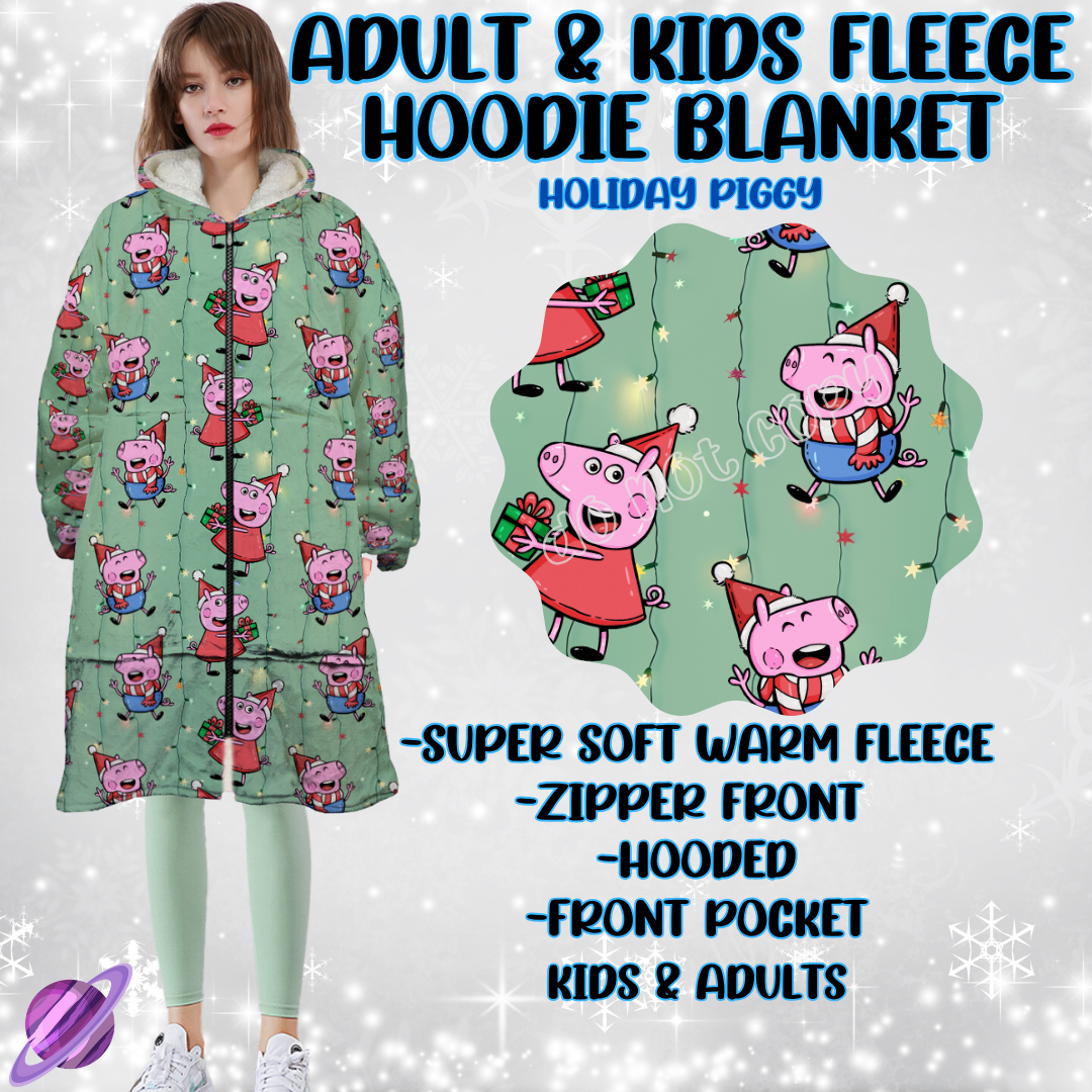 HOLIDAY PIGGY HOODIE BLANKET RUN-PREORDER CLOSING 9/28 ETA NOV