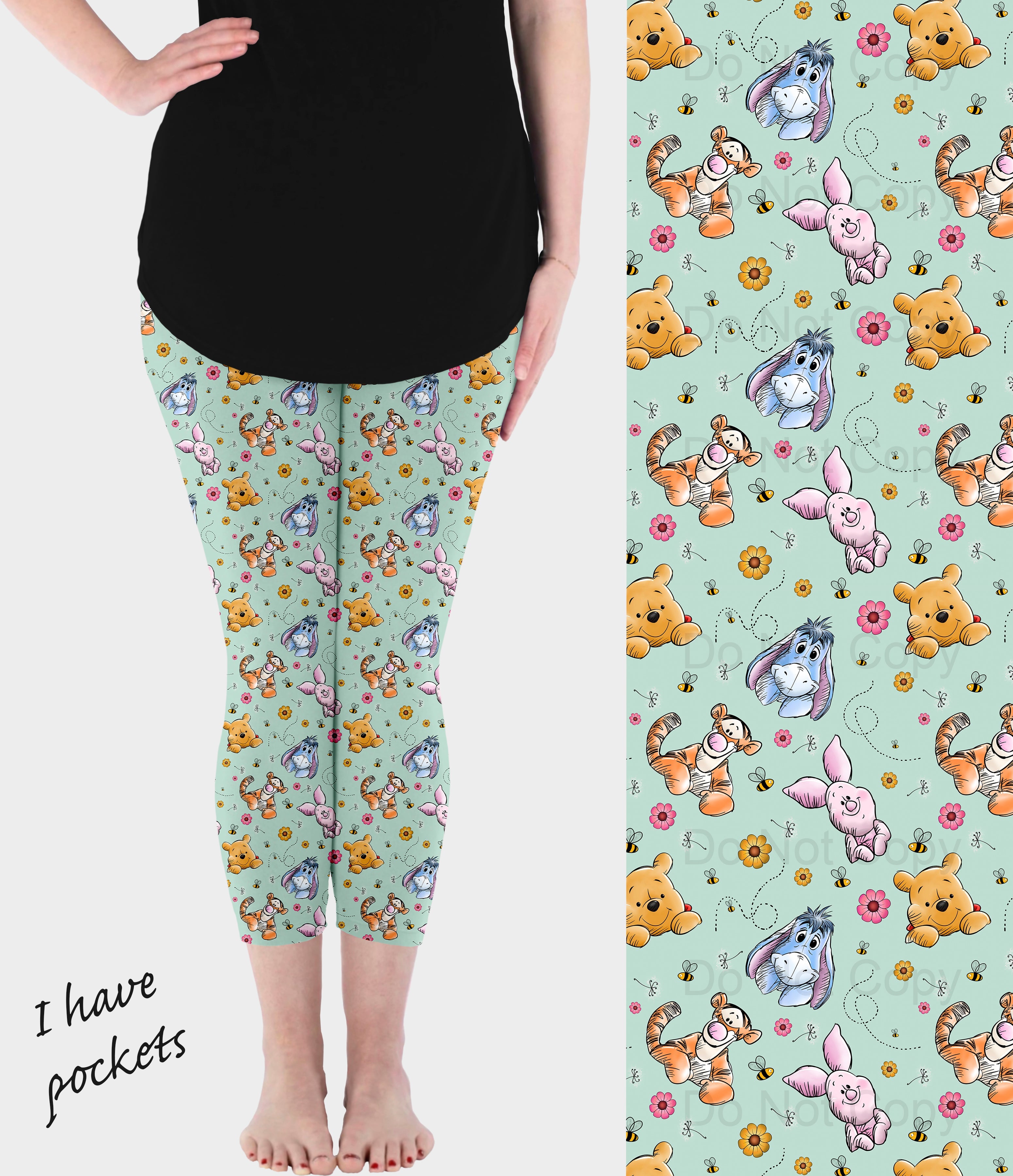 RTS - Honey Sketch Capri Leggings w/ Pockets