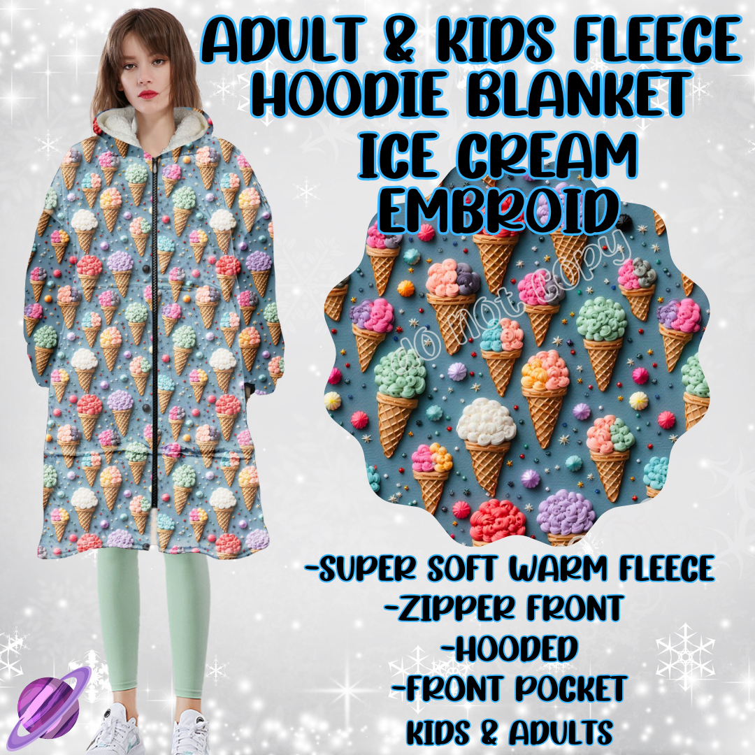 ICE CREAM EMBROID - HOODIE BLANKET RUN PREORDER CLOSING 12/18