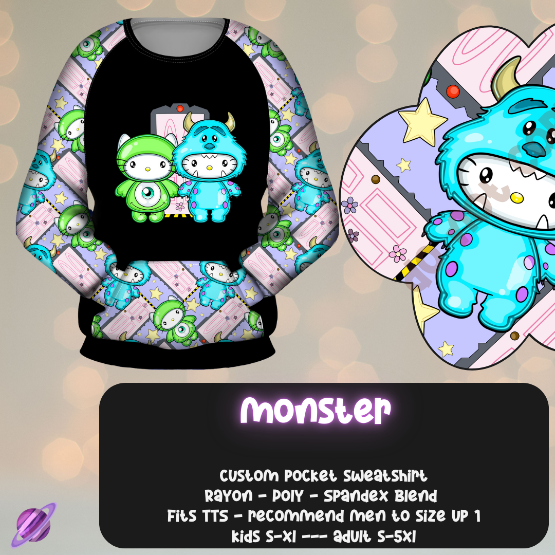 MONSTER KITTY  - POCKET SWEATSHIRT - KITTY COSPLAY RUN CLOSING 11/15