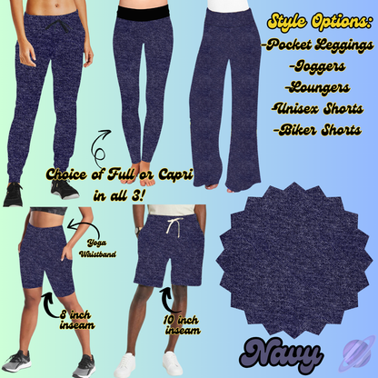COLORFUL DENIM RERUN-NAVY-BOTTOMS 5 STYLES-PREORDER CLOSING 12/22