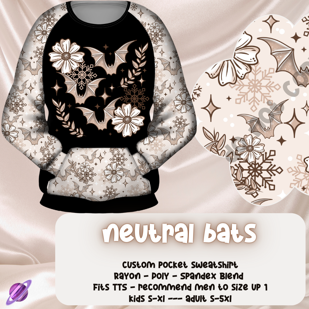 NEUTRAL BATS - POCKET SWEATSHIRT - POCKET SWEATERS & BOTTOMS PREORDER CLOSING 11/17